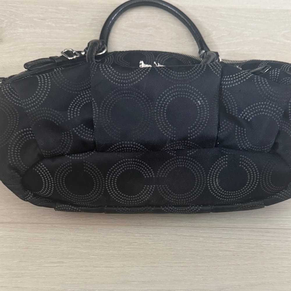 Coach Black Signature Dome Satchel with Silver Hardware - Picture 5 of 8